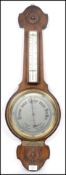 A Oak Cased Banjo Barometer, circa 1920's with pok
