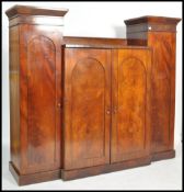 A Regency - Victorian mahogany compactum triple wa
