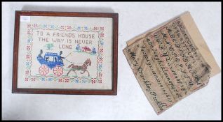 A 19th century framed and glazed Victorian sampler
