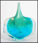 A vintage 20th century Mdina studio art axe head vase being signed to base designed by Michael