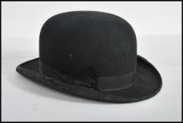 A vintage gentleman's bowler hat by Crook & Sons of Bath ' The Cedric ' Size 6 7/8th with monogram