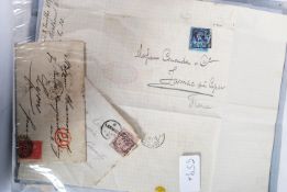 British Stamps. Twelve Victorian posted items. Envelopes and printed letters etc. All with postage