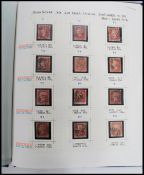 Postal History - Penny Red Stamps, a Stanley Gibbons SG 43/44 stamp album containing approx 108