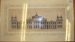 A group of three framed and glazed 19th century architectural etchings / plates Campbell Delin to