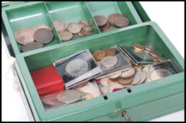 A collection of vintage coins dating from the 18th century to include a Georgian 1797 cartwheel