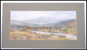 Possibly W. Widgery, 20th century landscape watercolour painting, possibly Dartmoor being signed