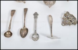 A collection of hallmarked silver and silver plated items to include a silver hallmarked Victorian