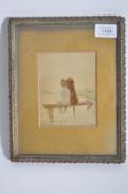 A charming late 19th / early 20th century framed and glazed watercolour painting of a young girl and