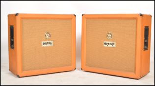 A pair of rare 1970's Orange Speakers ' IH32 ' The large speakers complete with covers coming from a