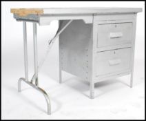 A retro 20th century Industrial metal office pedes