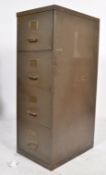 A good mid century Industrial metal upright filing cabinet of 4 drawers with pull handles and