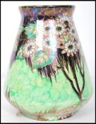 A vintage early 20th century Art Deco Maling ceramic vase in the Daisy pattern. The vase having a