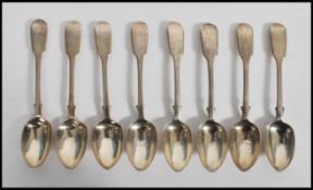 A set of 8 Victorian large silver hallmarked teaspoons by Henry John Lias and Henry John Lias,