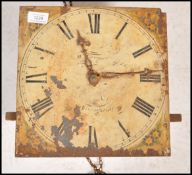 An 18th century long case grandfather clock face and movement by Gregory of Basingstoke having a