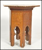 A 19th century Thuya wood believed Syrian / Damascus inlaid small occasional table circa 1900 with