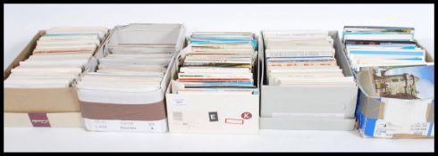 Postcard accumulation. All UK and worldwide in five shoeboxes, approx 3,000 cards.