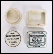 Two 19th century Victorian Bewley & Draper pratware ceramic pots and lids. One of circular form