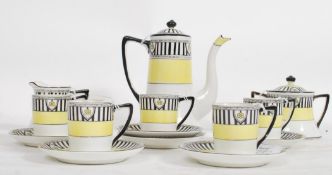 A vintage 20th century Noritake Coffee service in an Ar Nouveay style consisting of five coffee