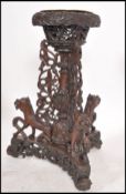 A believed 19th century Indo - Burmese ( anglo Colonnial ) carved hardwood planter.  The circular