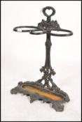 A 19th century Victorian Coalbrookdale cast iron stick stand bearing Victorian date lozenge and Rd