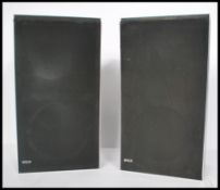 A pair of retro 20th century Bang and Olufsen Beovex X25 ebonised ash cased speakers.