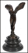 After Charles Sykes: A large Rolls Royce Spirit Of Ecstasy bronze statue showroom figure. The iconic