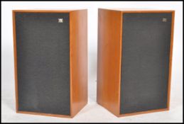 A pair of vintage retro 20th century  Wharfedale Dovedale 3 vintage HiFi speakers in teak