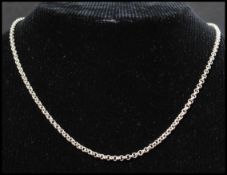 A hallmarked 925 silver Links of London belcher chain with large spring hoop clasp. Hallmarked