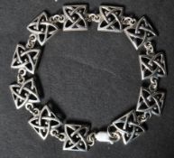 A hallmarked 925 silver Celtic link bracelet with a lobster claw clasp. Hallmarked Sheffield.
