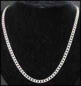 A hallmarked 925 silver curb chain necklace having a lobster claw clasp. Measures 20 inches.