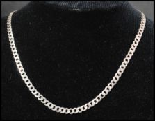 A hallmarked 925 silver curb chain necklace having a lobster claw clasp. Measures 18 inches.