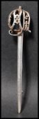 A hallmarked 925 silver brooch pin in the form of a sword. Hallmarked Edinburgh Maker RO. Measures