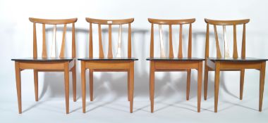 EoN - Elliotts of Newbury - A good set of four teak wood slat back dining chairs, the slat having