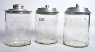 A group of three early 20th century Wright Ltd London and Sons glass advertising point of sale