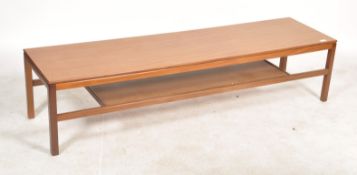 A superb mid century rectangular coffee table approx 5ft in length having reeded border and raised