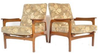A good pair of mid century armchairs in the manner of Eric Pamphilon and George Fejer for Guy