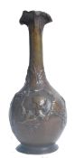 Jacques Callot. A stunning Art Nouveau solid bronze Floral Vase Urn being case in relief with vine