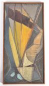 A mid century abstract painting of an insect /fly in gouache oils on board being signed to the