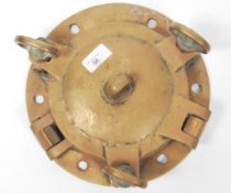 A good early 20th century heavy cast brass ships porthole of circular form complete with the shutter