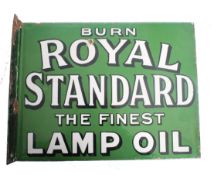 A good vintage early 20th century enamel double sided point of sale advertising sign for Royal