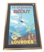 An original 1930's Art Deco travel poster for Telepherique du Beout- Lourdes. 1935  by DUVAL