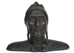 A 20th century large cast bronze bust of Dantes with notation to the shoulders