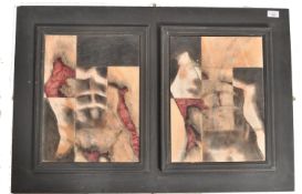 Nuno d'Oliveira -  A pair of  Nuno d'Oliveira framed and mounted acid etched dioramas of human