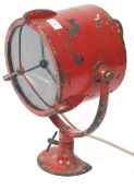 A superb vintage 20th century Industrial brass original searchlight - spot lamp by ' Francis