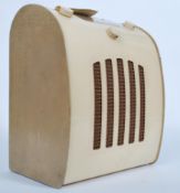 A vintage mid 20th century Ever Ready Model C 1940's radio with dials to front and handle atop.