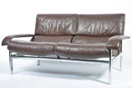 Pieff - A vintage 1970's Pieff brown leather two s