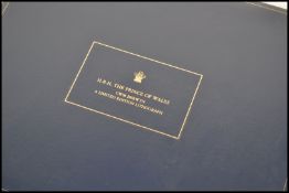 A good leather presentation case with fitted interior having tooled notation for HRH The Prince Of