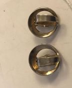 A pair of vintage silver Anna Greta Eker Norwegian modernist clip on earrings. Signed with Anna