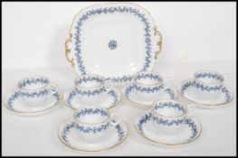 A 20th century vintage Davenport ceramic six person part tea service consisting of cups, saucers,