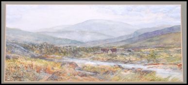 Possibly W. Widgery, 20th century landscape watercolour painting, possibly Dartmoor being signed